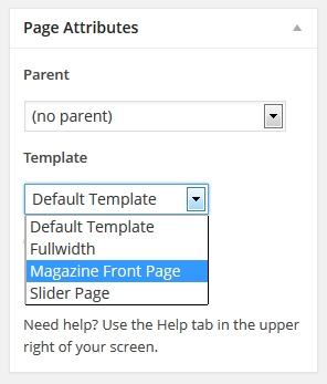 page-attributes-template
