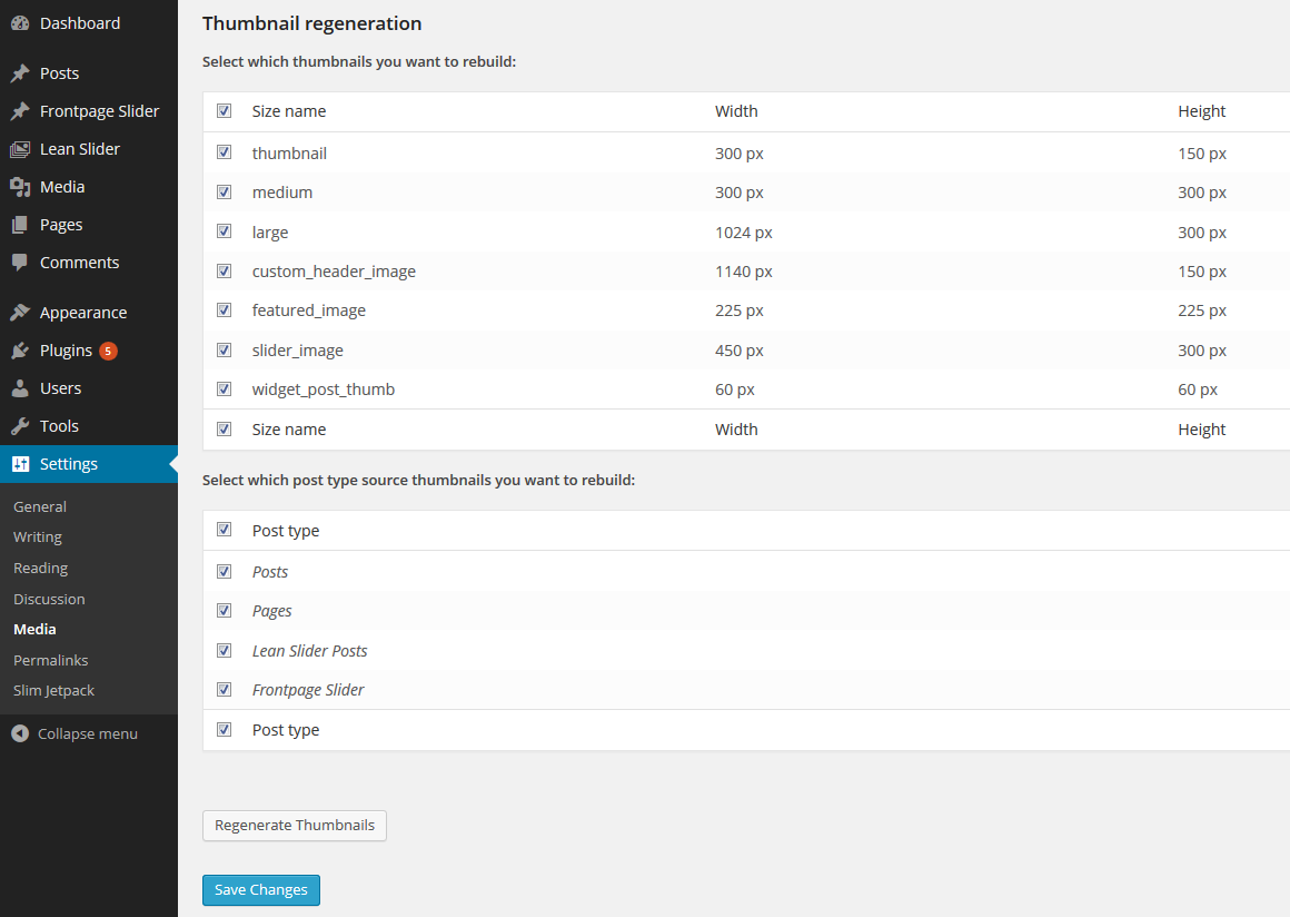 how to reduce page size of wordpress website