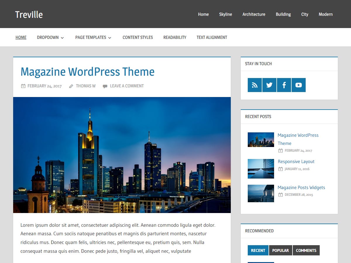 Unser neuestes Theme Treville ist nun verfügbar – ThemeZee